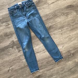 Parker Smith Light Wash Ankle Raw Hem High Waist Skinny Jeans Size 2/26